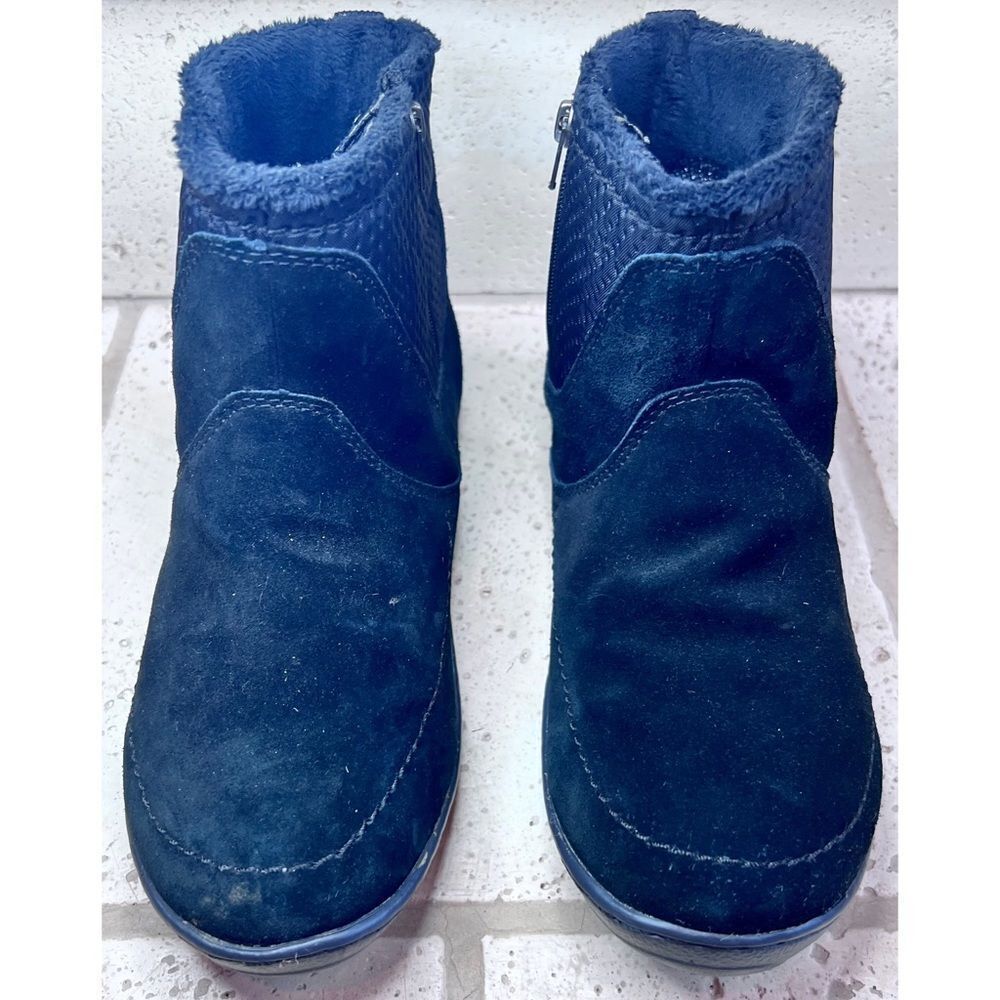 Columbia Women’s Omni Heat Tech Ankle Black Suede Boots Side Zip Sz 6.5